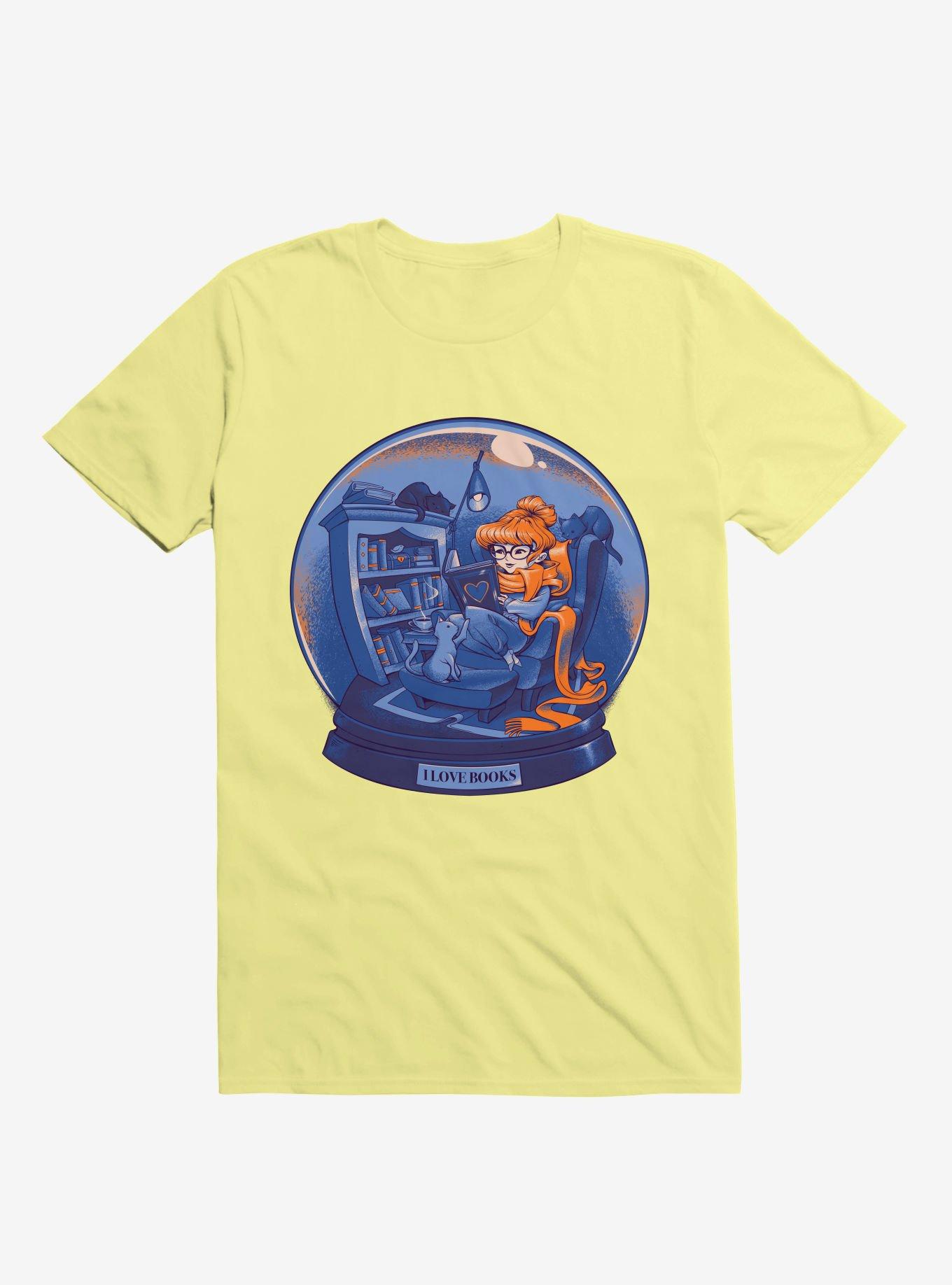 I Love Books And Cats Corn Silk Yellow T Shirt T Shirt Viral TikTok Best Seller Look