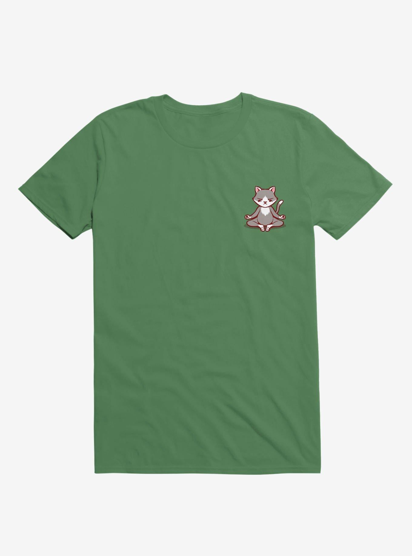 Cat Animals Meditation Zen Buddhism Kelly Green T Shirt T Shirt Trending US