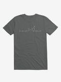 Cat Line Heartline Charcoal Grey T Shirt T Shirt Trending US