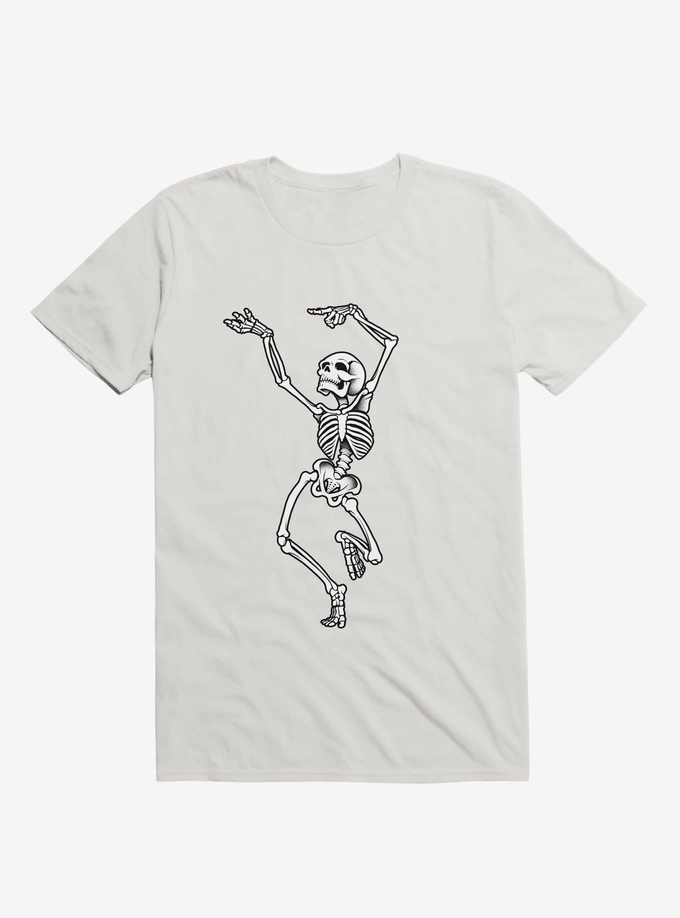 Dancing Skeleton White T Shirt T Shirt Gym Lifestyle Workout Ready