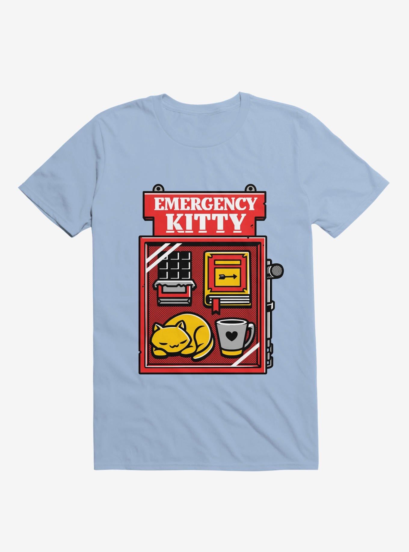 Emergency Kitty Light Blue T Shirt T Shirt Trending US Workout Ready