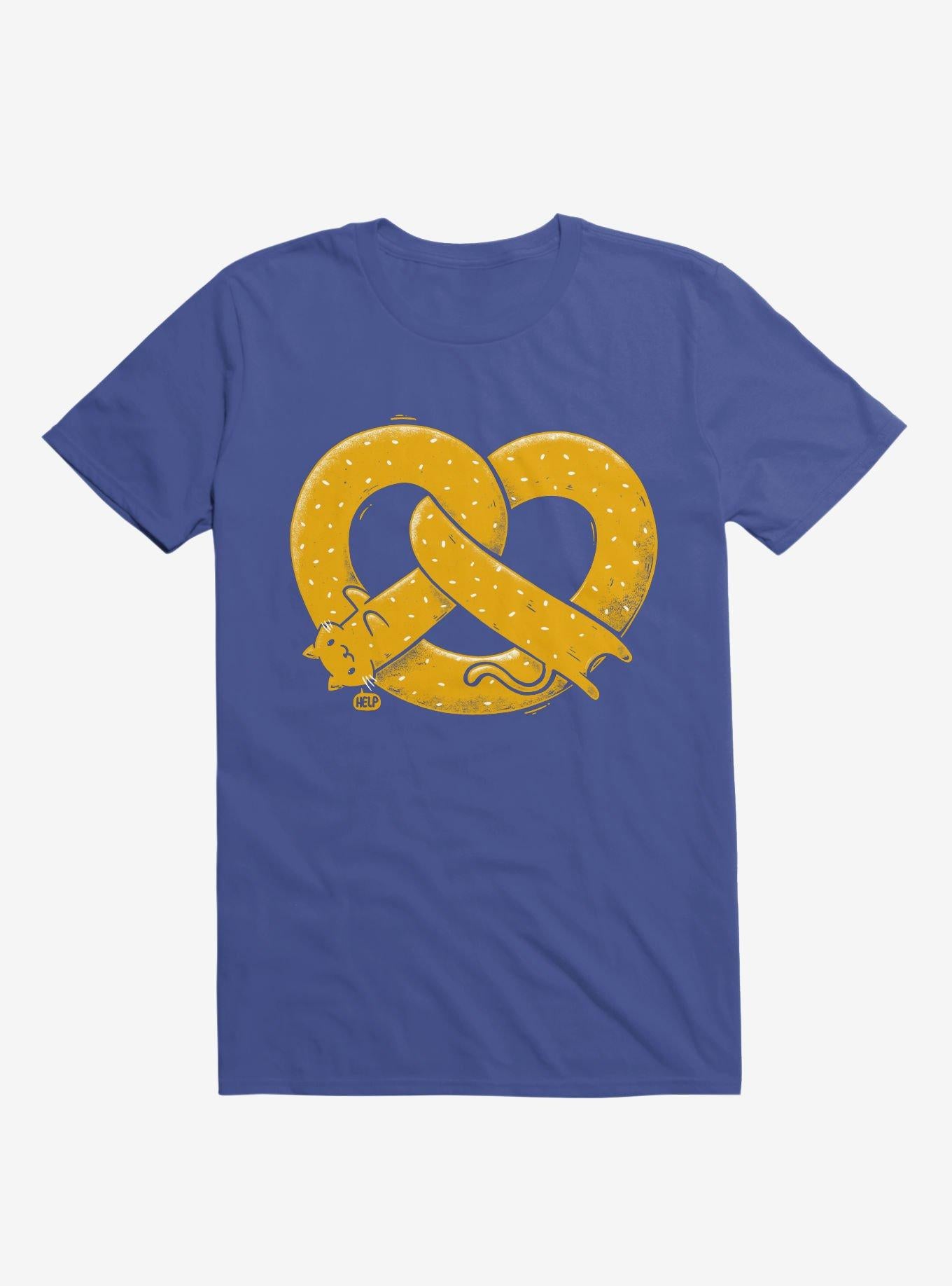 The Long Cat Is A Pretzel Royal Blue T Shirt T Shirt Gym Lifestyle Workout Ready
