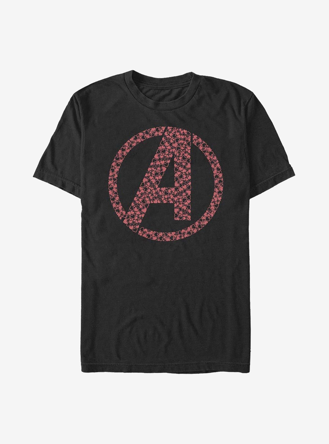 Marvel Avengers Logo Heart Fill T-Shirt | Premium Unisex T-Shirt, Trending Graphic Tee