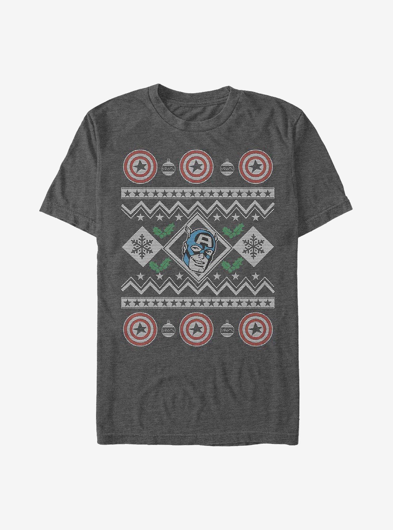 Marvel Captain America Ugly Holiday T-Shirt | Premium Unisex T-Shirt, Trending Graphic Tee