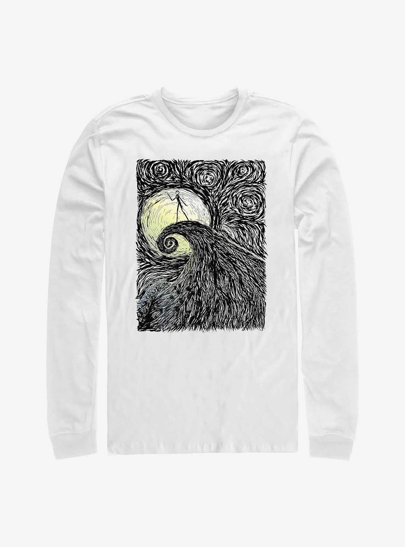 The Nightmare Before Christmas Spiral Hill Long-Sleeve T-Shirt T-Shirt | Exclusive Art Design | Must-Have Style