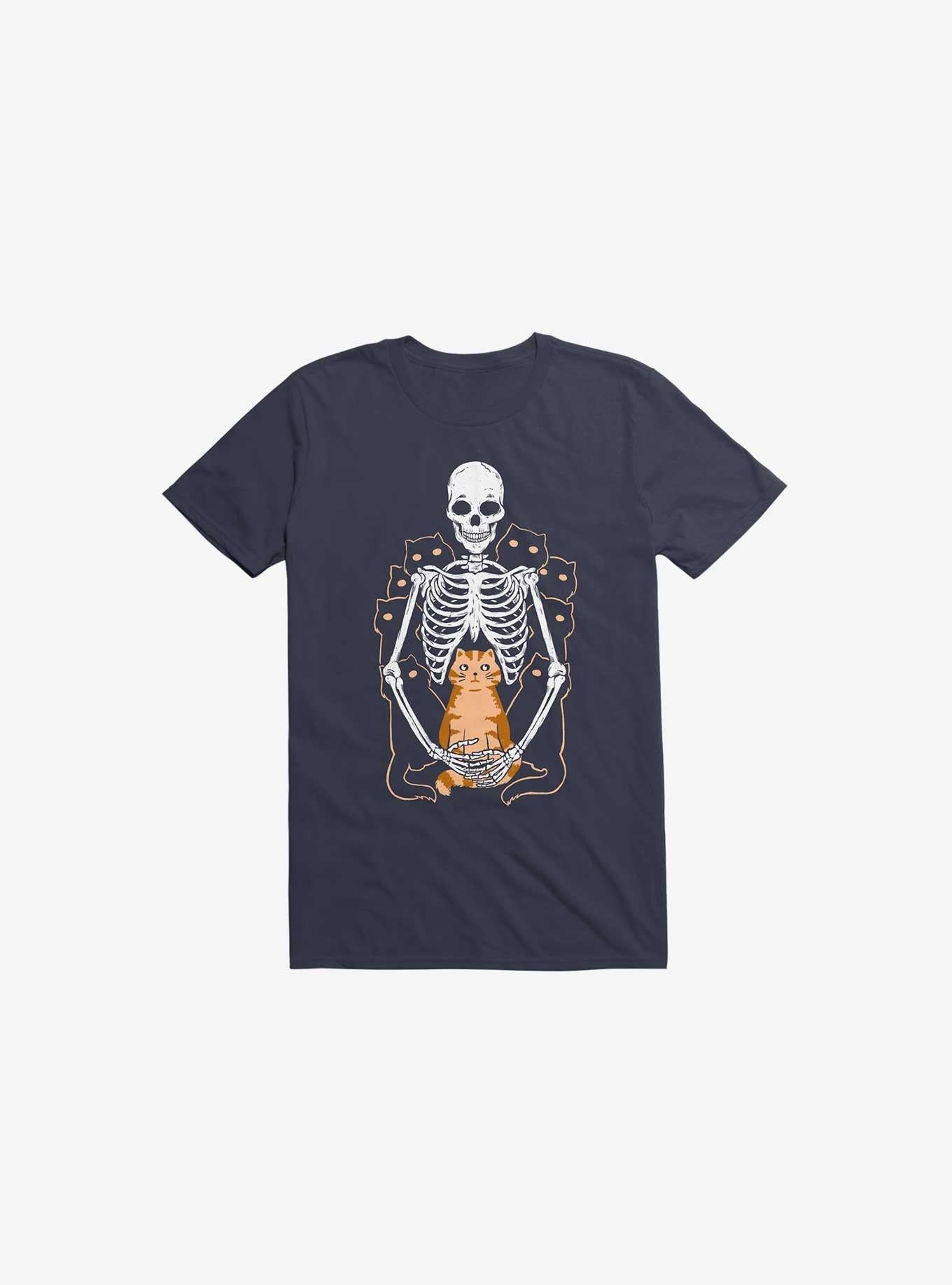 I Wish I Was My Cat Skeleton Navy Blue T Shirt T Shirt Trending US Fan Favorite