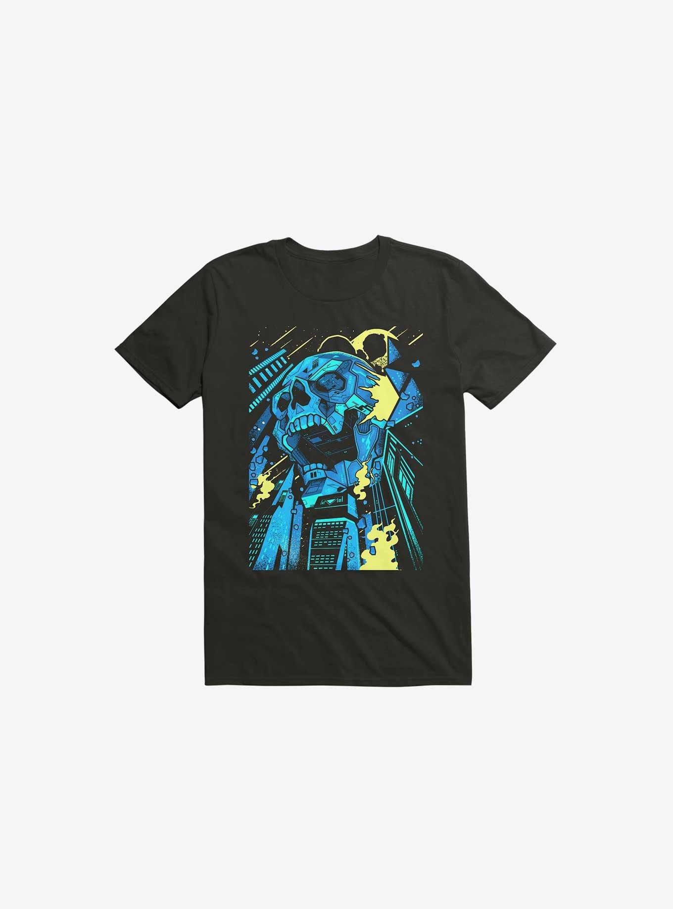 Invasion Of The Giant Techno Skulls Black T Shirt T Shirt Trending US