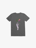 The Dead Rose Skeleton Hand Asphalt Grey T Shirt T Shirt Streetwear Style Workout Ready
