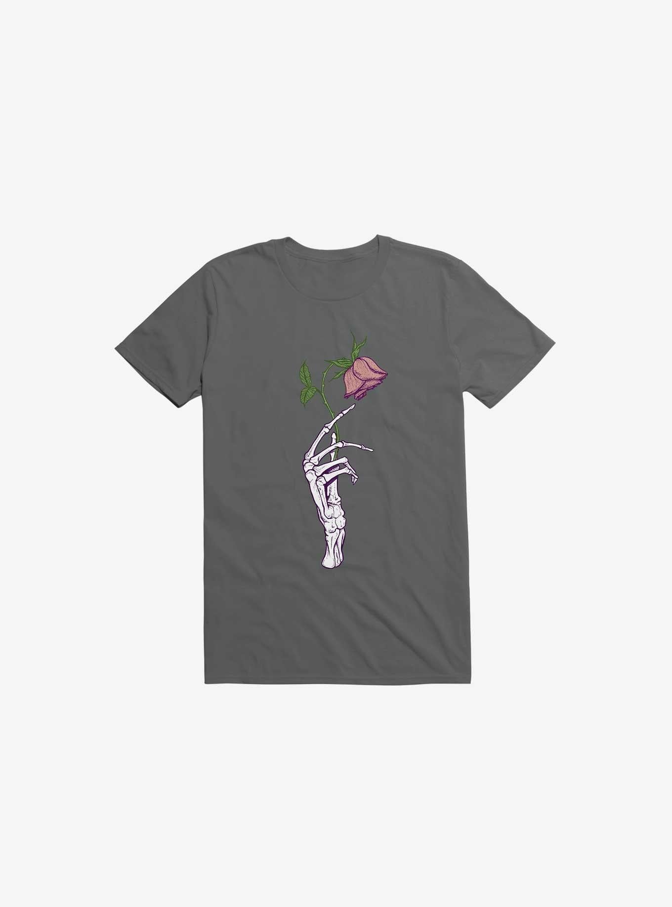 The Dead Rose Skeleton Hand Asphalt Grey T Shirt T Shirt Trending US