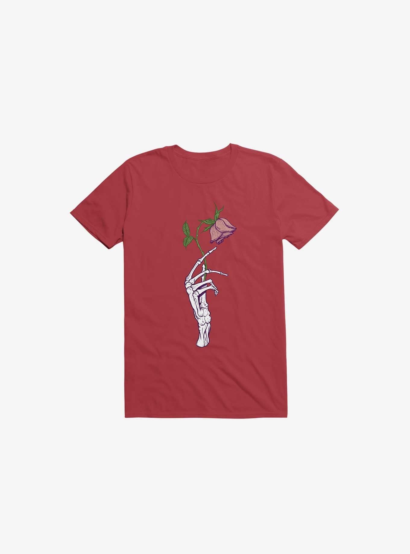 The Dead Rose Skeleton Hand Red T Shirt T Shirt Trending US