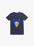 Wings Of Death Butterfly Skull Navy Blue T Shirt T Shirt Trending US