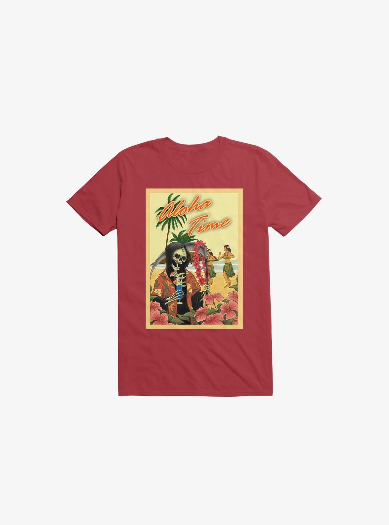 Aloha Time Red T Shirt T Shirt Streetwear Style Best Seller Look