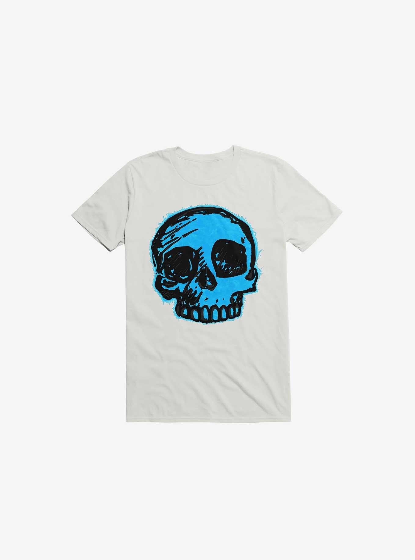 Blue Skull White T Shirt T Shirt Comfort Fit Hot Right Now