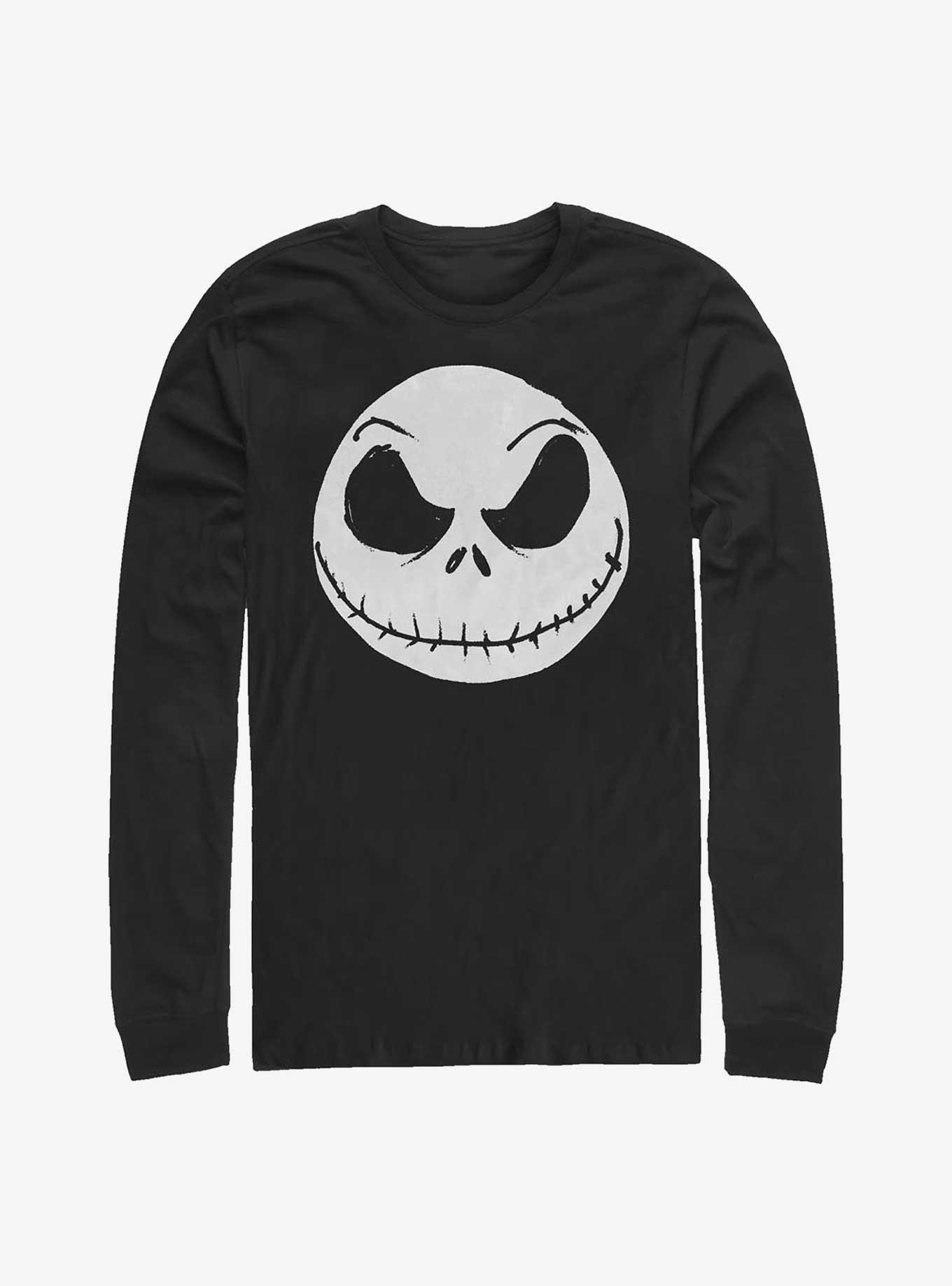 Disney The Nightmare Before Christmas Big Face Jack Long-Sleeve T-Shirt T-Shirt | Bold Graphic Edition | Perfect For Daily Wear