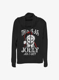 The Nightmare Before Christmas This Is As Jolly As I Get Santa Jack Cowlneck Long-Sleeve Girls T-Shirt T-Shirt | Vintage Graphic Vibe | Trending Now