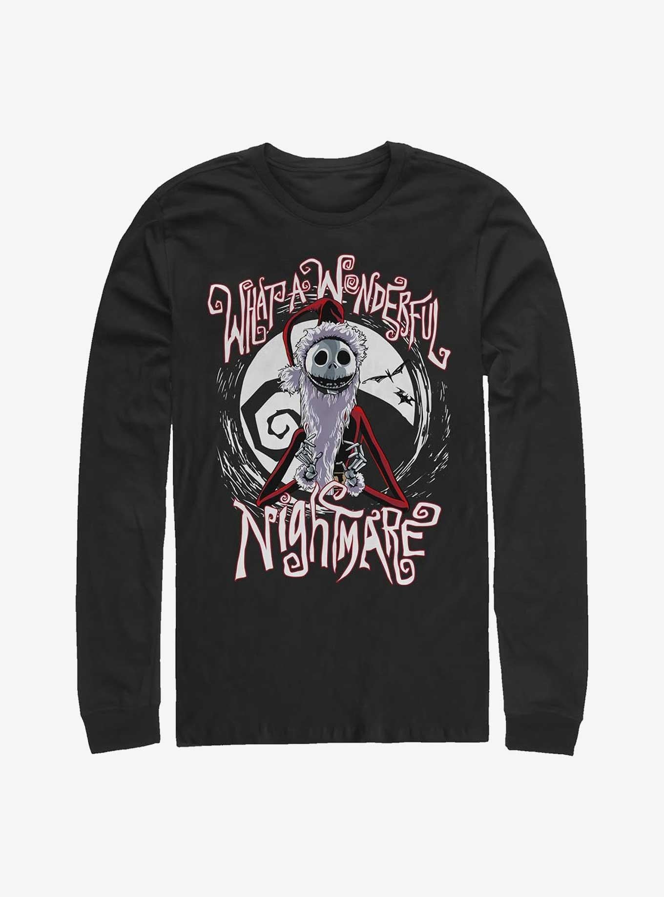 Disney The Nightmare Before Christmas What A Wonderful Nightmare Santa Jack Long-Sleeve T-Shirt T-Shirt | Bold Graphic Edition | Great Gift Idea
