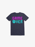 Game Over Skull Navy Blue T Shirt T Shirt Comfort Fit Gift Ready