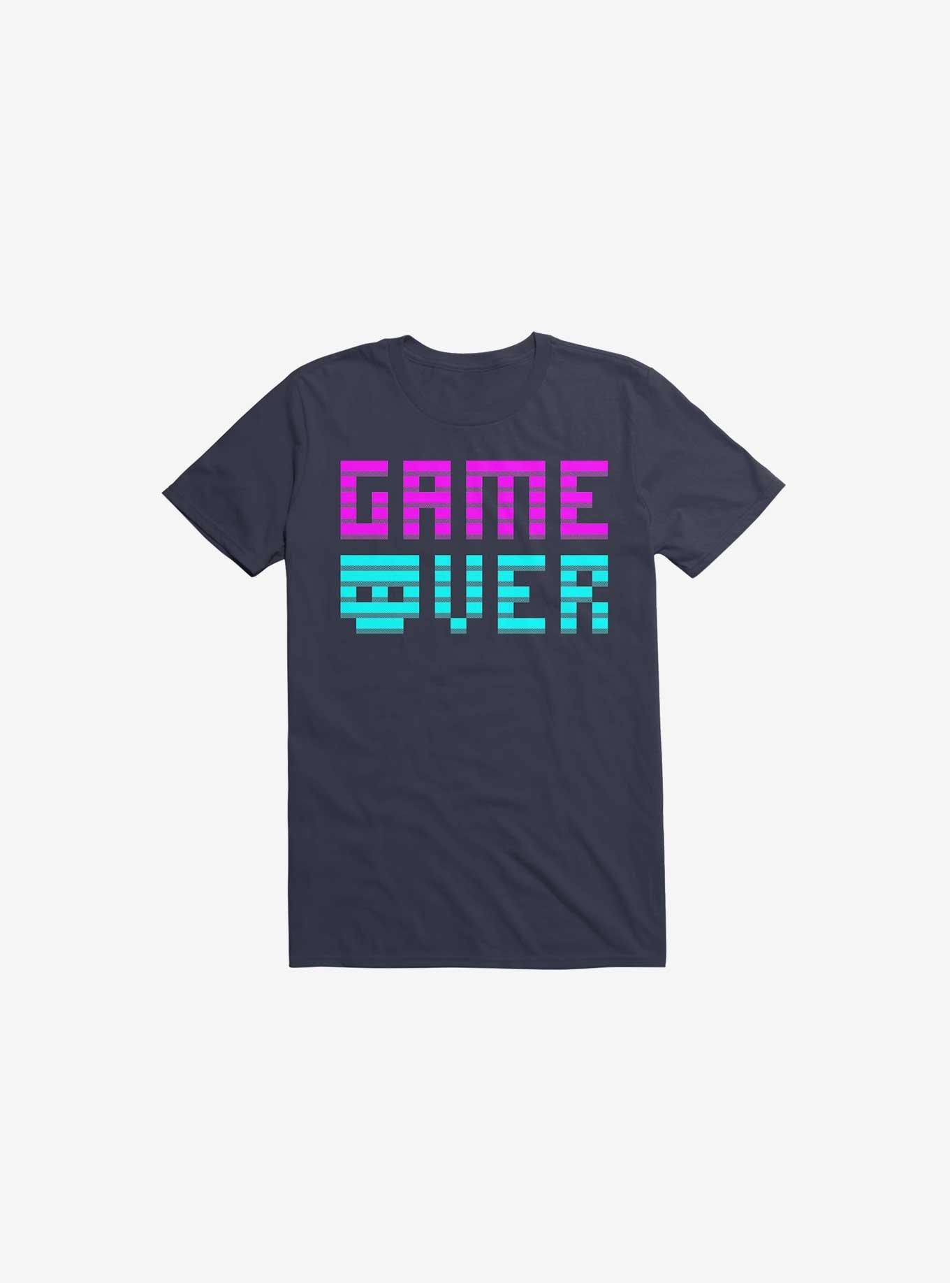 Game Over Skull Navy Blue T Shirt T Shirt Comfort Fit Gift Ready
