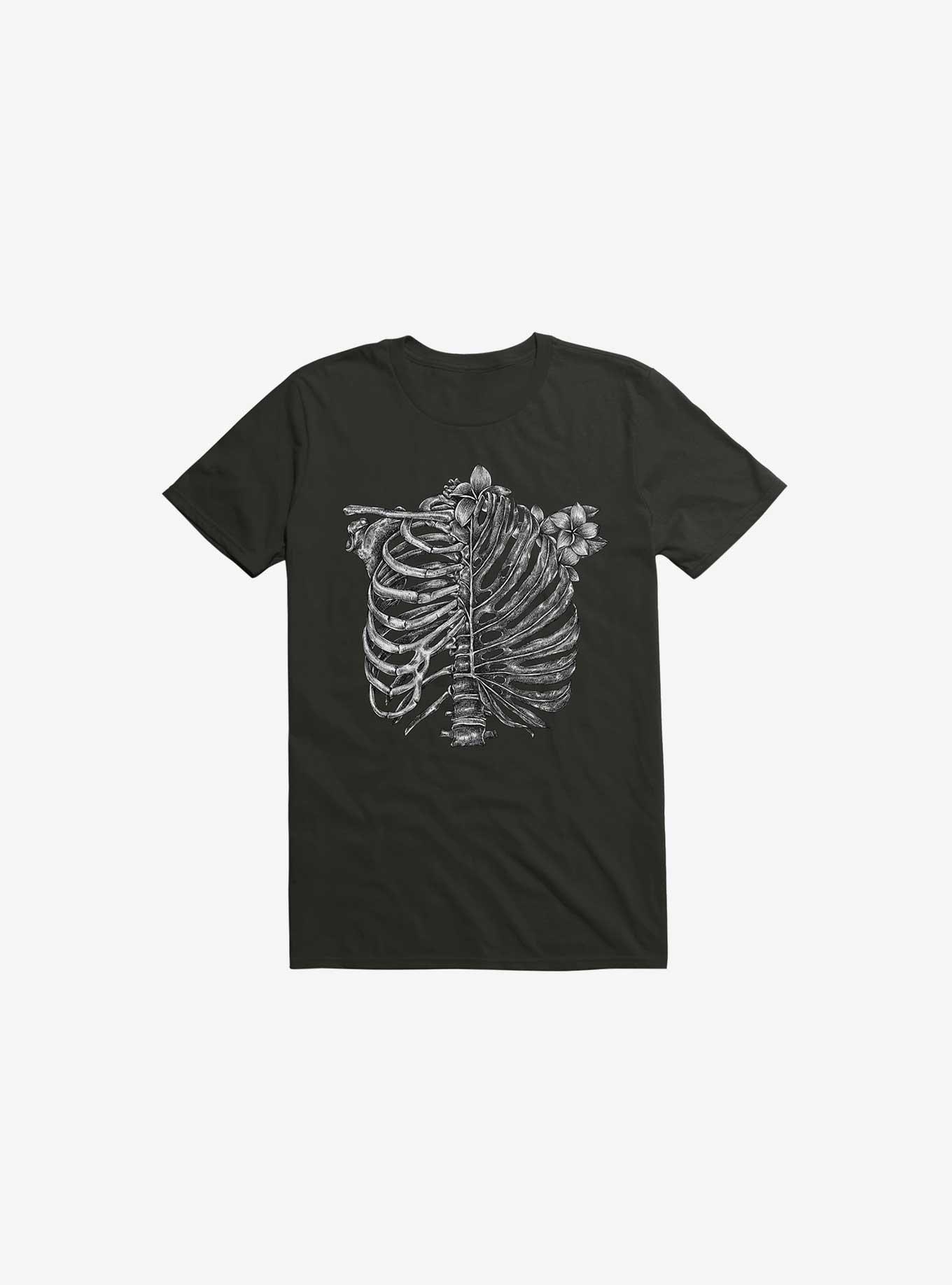 Skeleton Rib Tropical Black T Shirt T Shirt High Search Demand Daily Wear