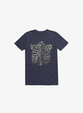 Skeleton Rib Tropical Navy Blue T Shirt T Shirt Viral TikTok Best Seller Look