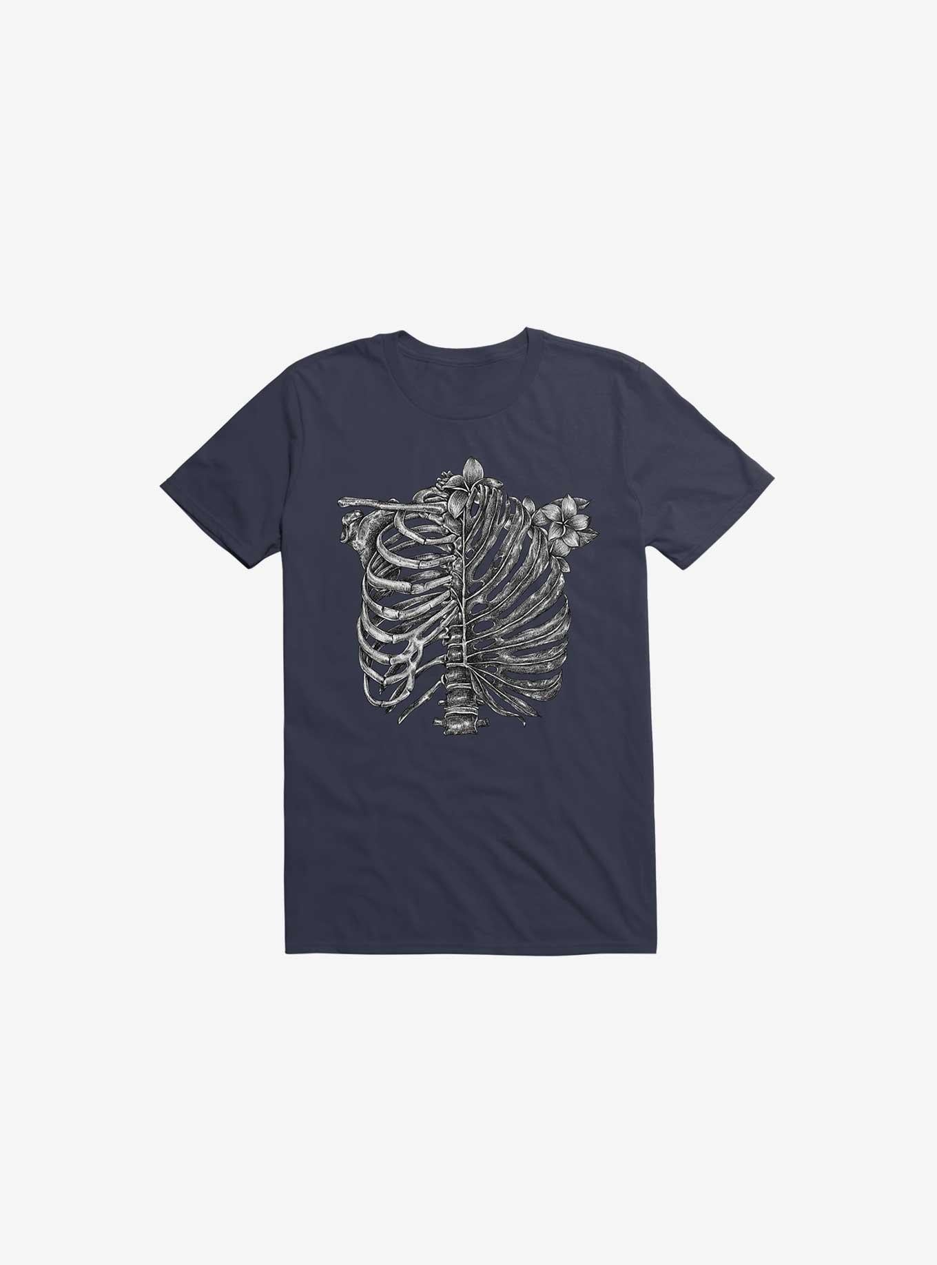 Skeleton Rib Tropical Navy Blue T Shirt T Shirt Trending US