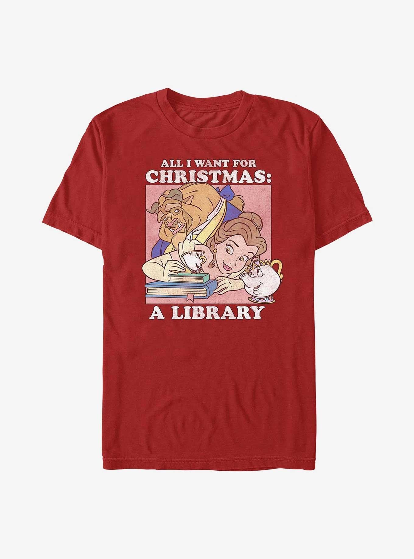 Disney Princess Belle All I Want For Christmas T-Shirt T-Shirt | Vintage Graphic Vibe | Perfect For Daily Wear