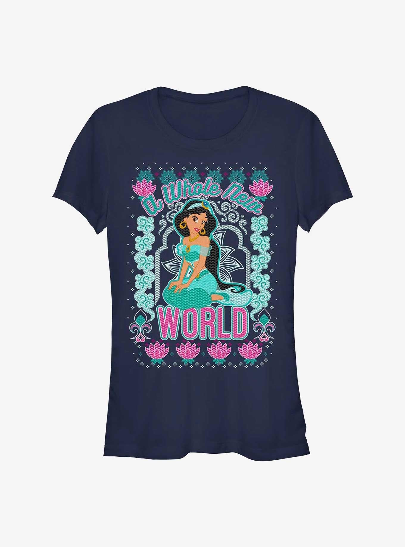 Disney Princess Jasmine World Ugly Holiday Girls T-Shirt | Premium Unisex T-Shirt, Trending Graphic Tee