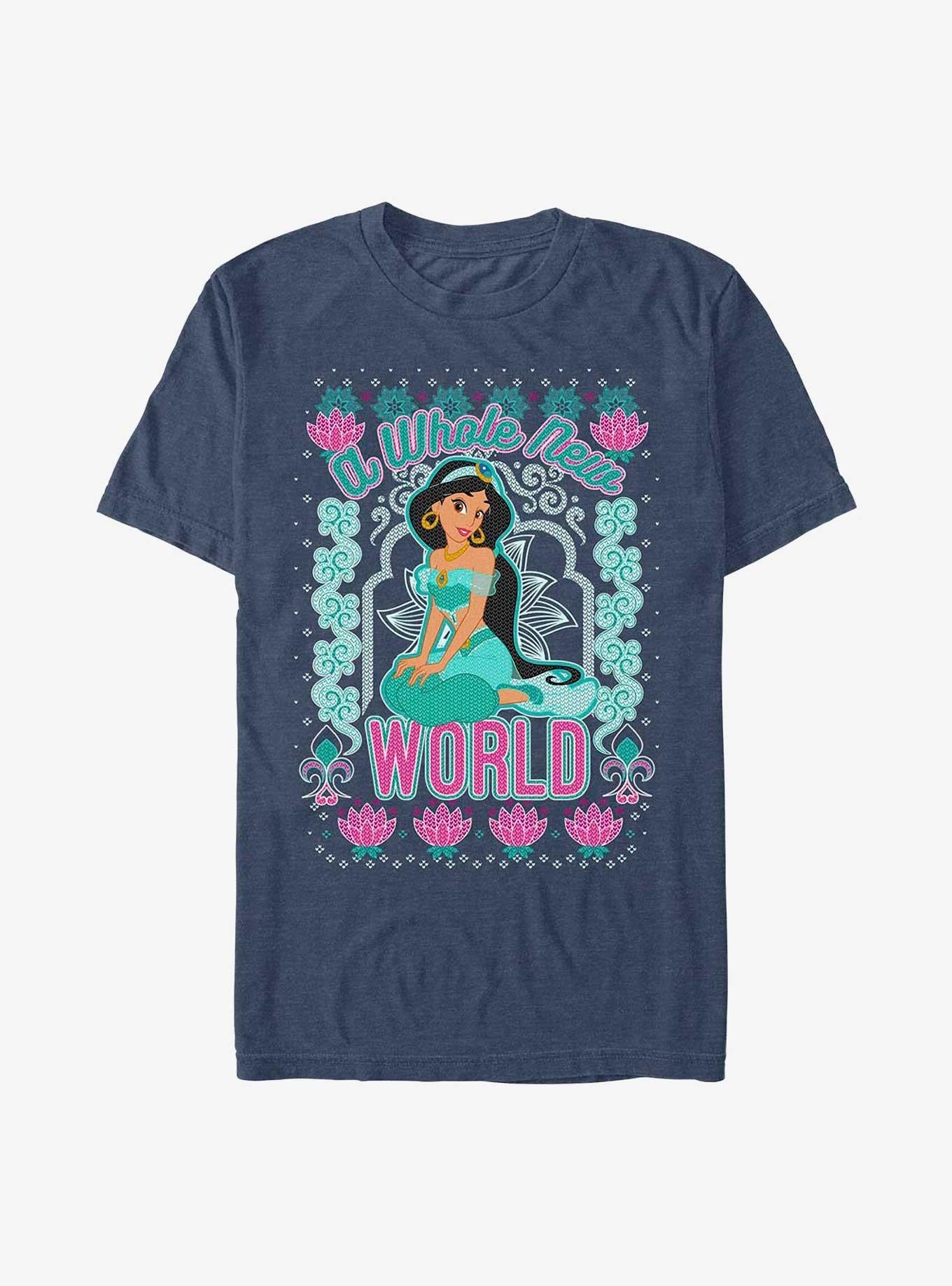 Disney Princess Jasmine World Ugly Holiday T-Shirt | Premium Unisex T-Shirt, Trending Graphic Tee