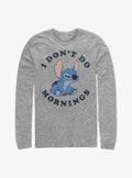 Disney Lilo Stitch I Don't Do Mornings Long-Sleeve T-Shirt T-Shirt | Exclusive Art Design | High Demand Item
