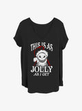 Disney The Nightmare Before Christmas Jolly Santa Jack Girls T-Shirt Plus Size T-Shirt | Exclusive Art Design | Trending Now