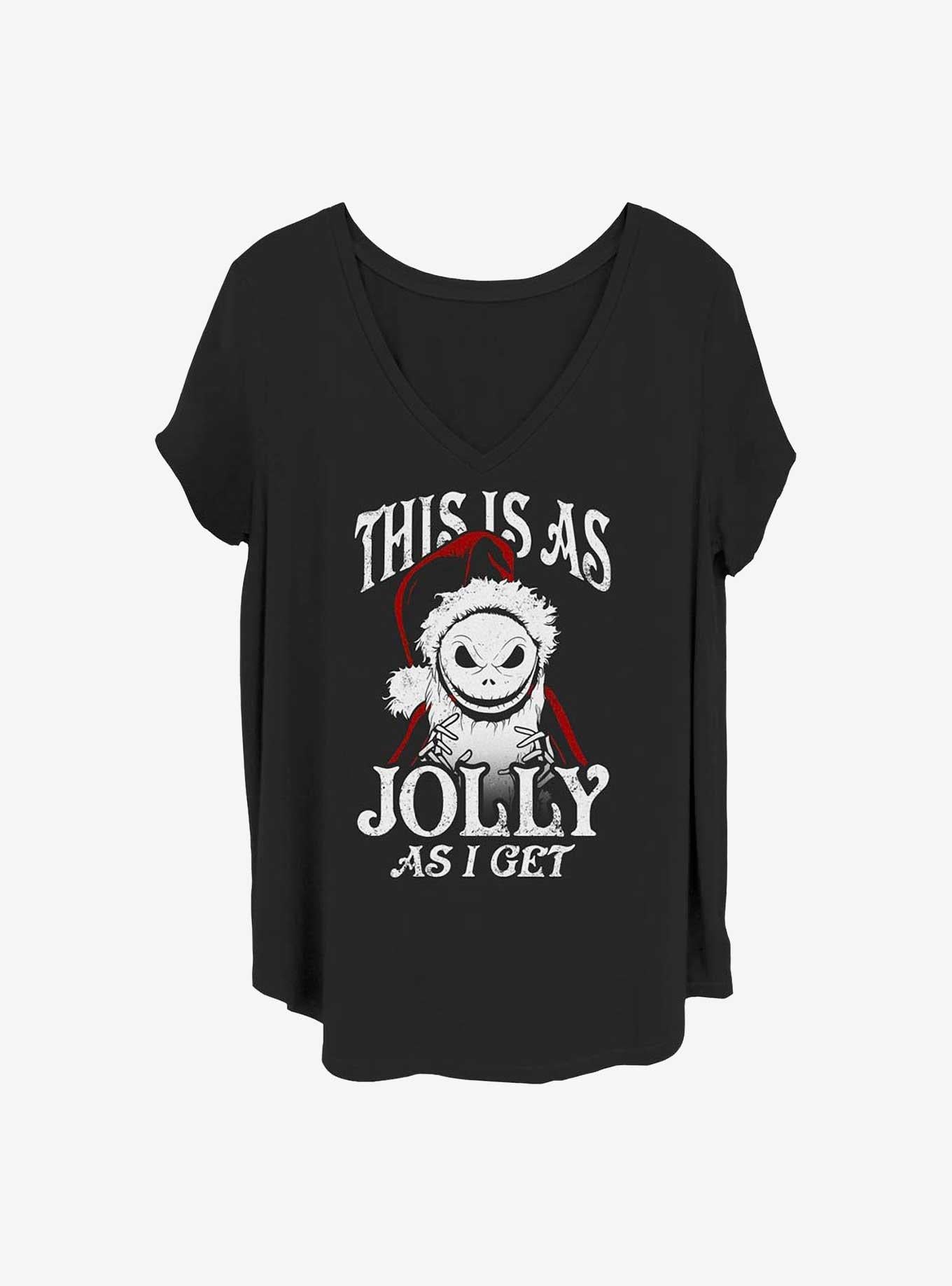 Disney The Nightmare Before Christmas Jolly Santa Jack Girls T-Shirt Plus Size T-Shirt | Exclusive Art Design | Trending Now
