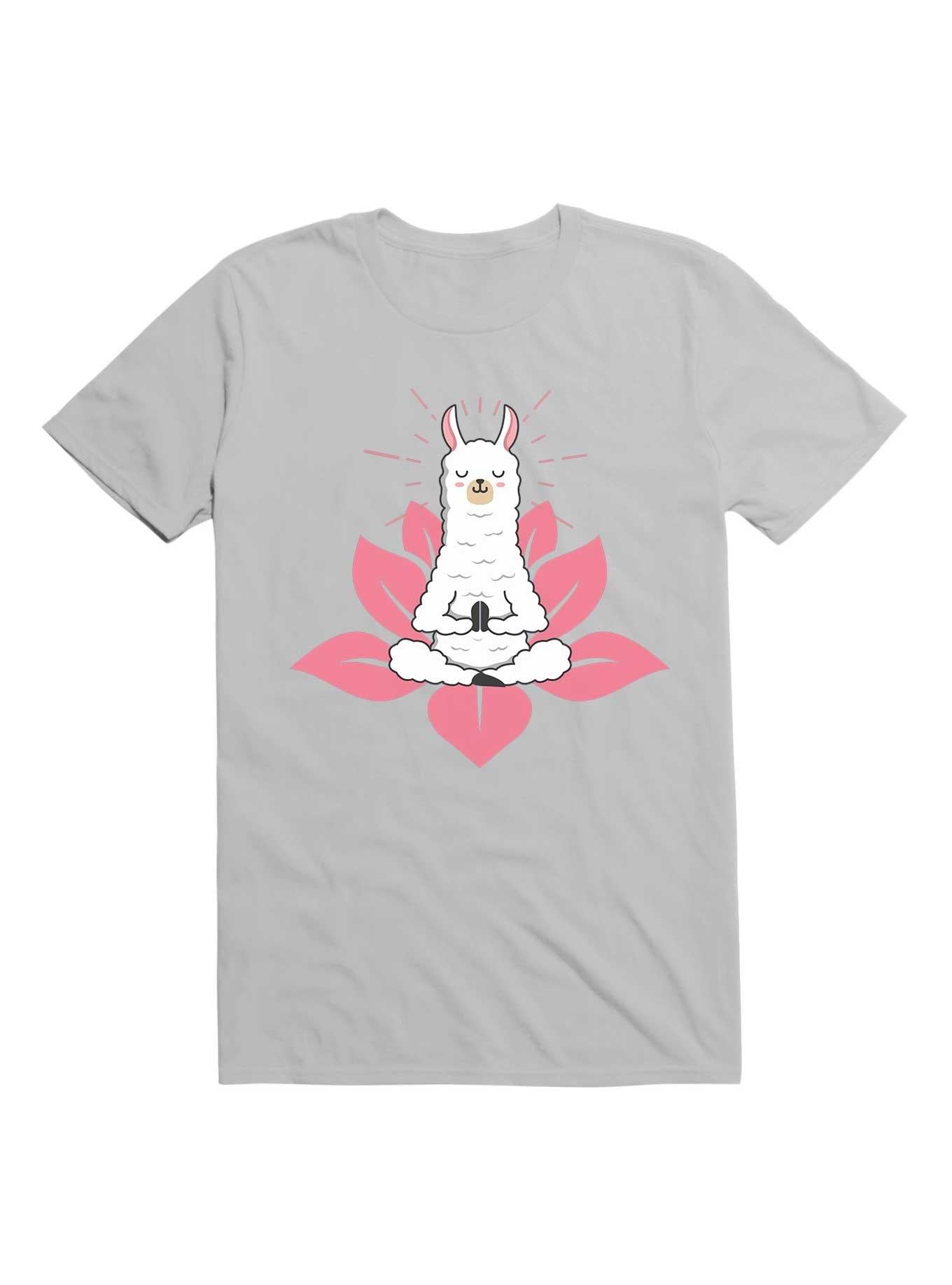 Kawaii Cute Llama Doing Yoga Llamaste Namaste Funny Meditation T Shirt T Shirt Streetwear Style Funny Quote