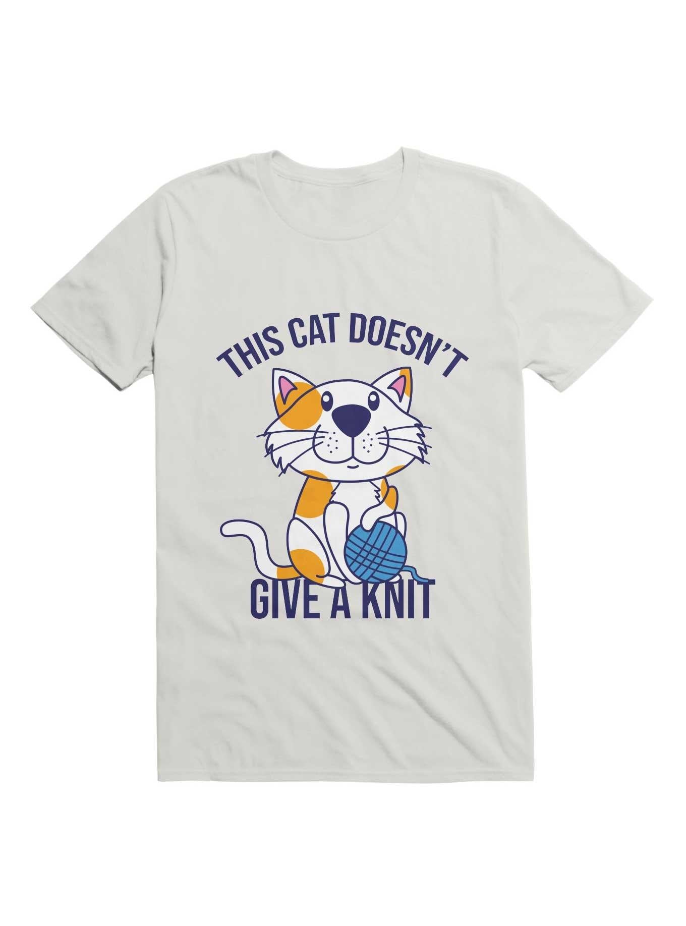 Kawaii This Cat Doesn t Give A Knit T Shirt T Shirt Comfort Fit Humor Gift