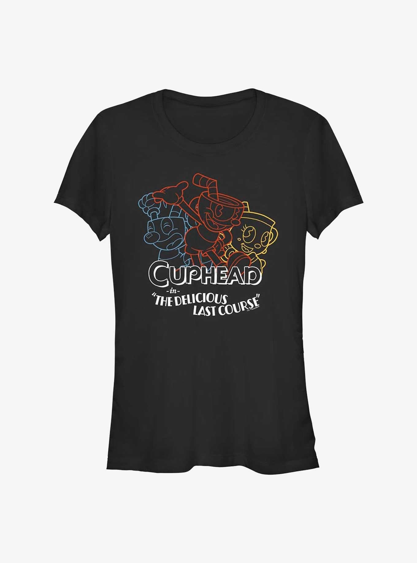 Cuphead The Delicious Last Course Line Art Girls T Shirt T Shirt Gym Lifestyle Workout Ready