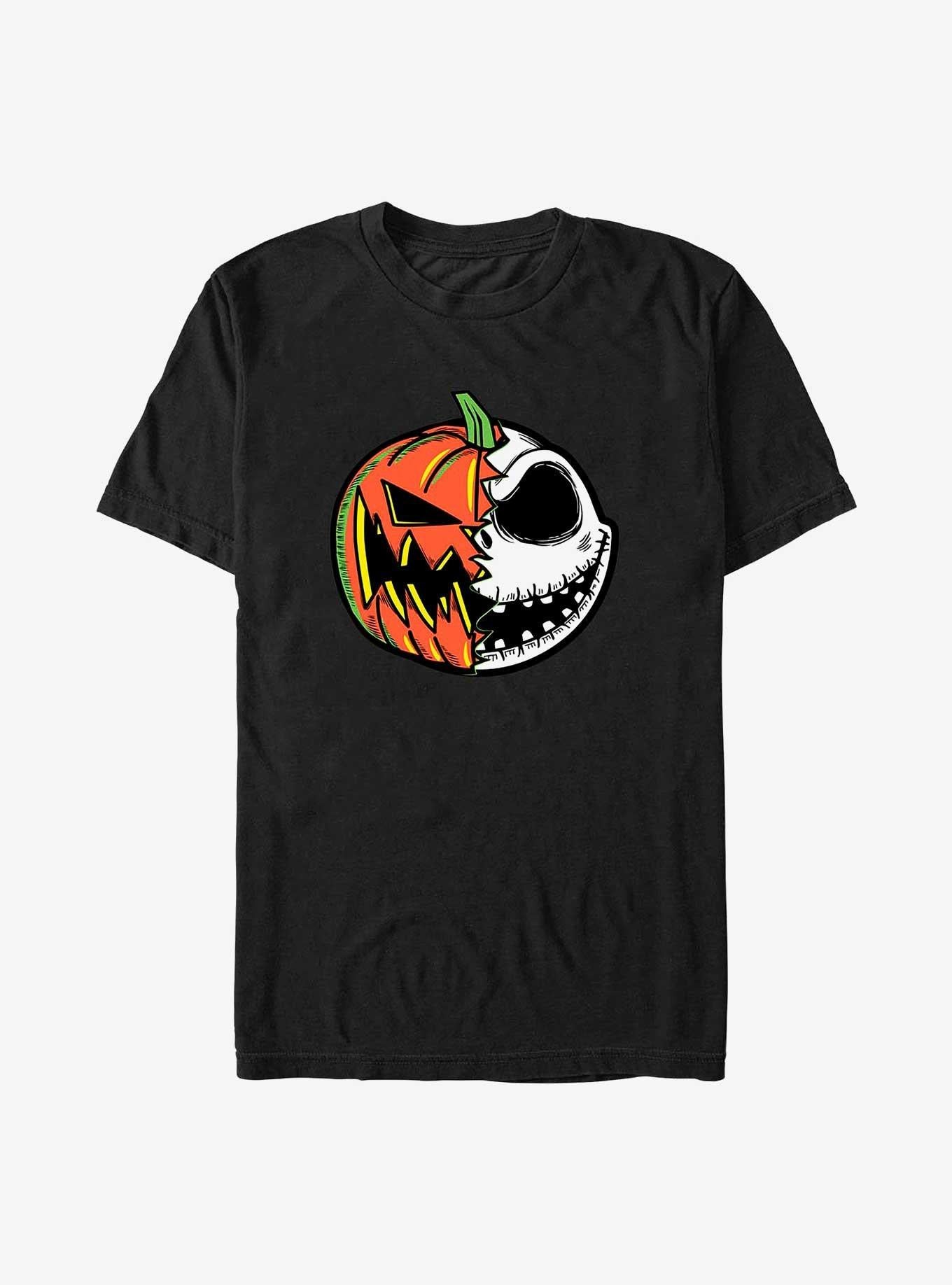The Nightmare Before Christmas Pumpkin King Jack Split Face T-Shirt T-Shirt | High-Quality Print | Trending Now