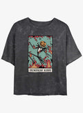 Disney The Nightmare Before Christmas Jack Pumpkin King Card Mineral Wash Girls Crop T-Shirt T-Shirt | Bold Graphic Edition | Top Pick For Fans