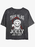 Disney The Nightmare Before Christmas Jolly Santa Jack Mineral Wash Girls Crop T-Shirt T-Shirt | Trending Streetwear Style | Must-Have Style