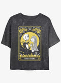 The Nightmare Before Christmas Jack Sally The Lovers Tarot Mineral Wash Girls Crop T-Shirt T-Shirt | Trending Streetwear Style | Perfect For Daily Wear