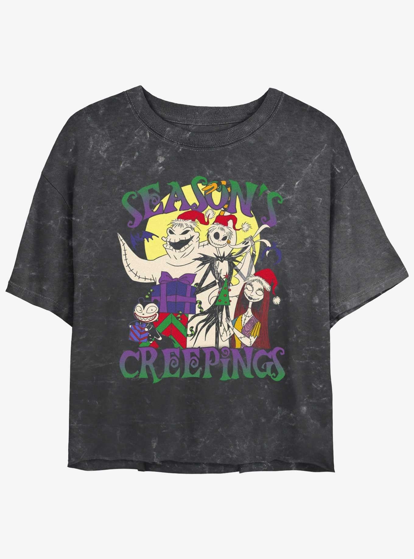 The Nightmare Before Christmas Season's Creepings Oogie Jack Sally Mineral Wash Girls Crop T-Shirt T-Shirt | Bold Graphic Edition | Must-Have Style