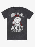 Disney The Nightmare Before Christmas Jolly Santa Jack Mineral Wash T-Shirt T-Shirt | Exclusive Art Design | Trending Now