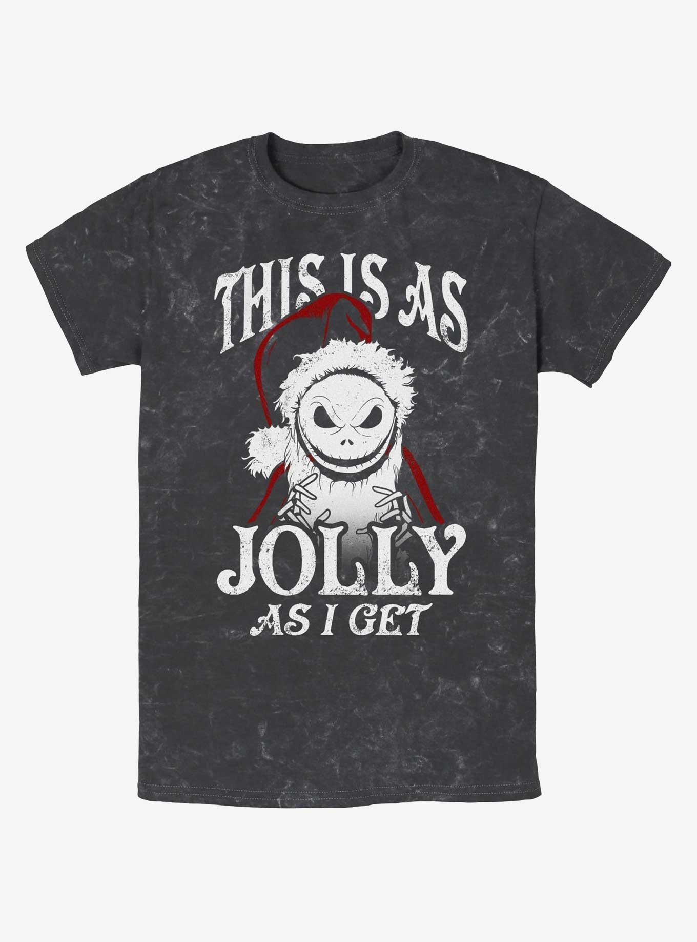 Disney The Nightmare Before Christmas Jolly Santa Jack Mineral Wash T-Shirt T-Shirt | Exclusive Art Design | Trending Now