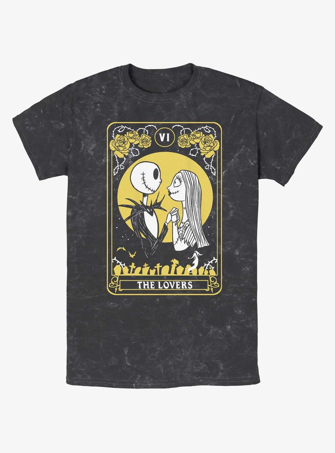 The Nightmare Before Christmas Jack Sally The Lovers Tarot Card Mineral Wash T-Shirt T-Shirt | Best-Selling Design | High Demand Item