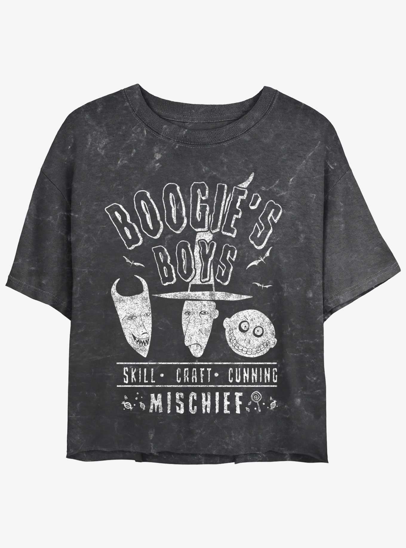 The Nightmare Before Christmas Boogie's Boys Mineral Wash Girls Crop T-Shirt T-Shirt | High-Quality Print | High Demand Item