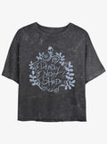 Disney The Nightmare Before Christmas Deadly Night Shade Mineral Wash Girls Crop T-Shirt T-Shirt | Vintage Graphic Vibe | High Demand Item
