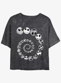 Disney The Nightmare Before Christmas Jack Emotions Spiraling Mineral Wash Girls Crop T-Shirt T-Shirt | Top Trending Artwork | Top Pick For Fans