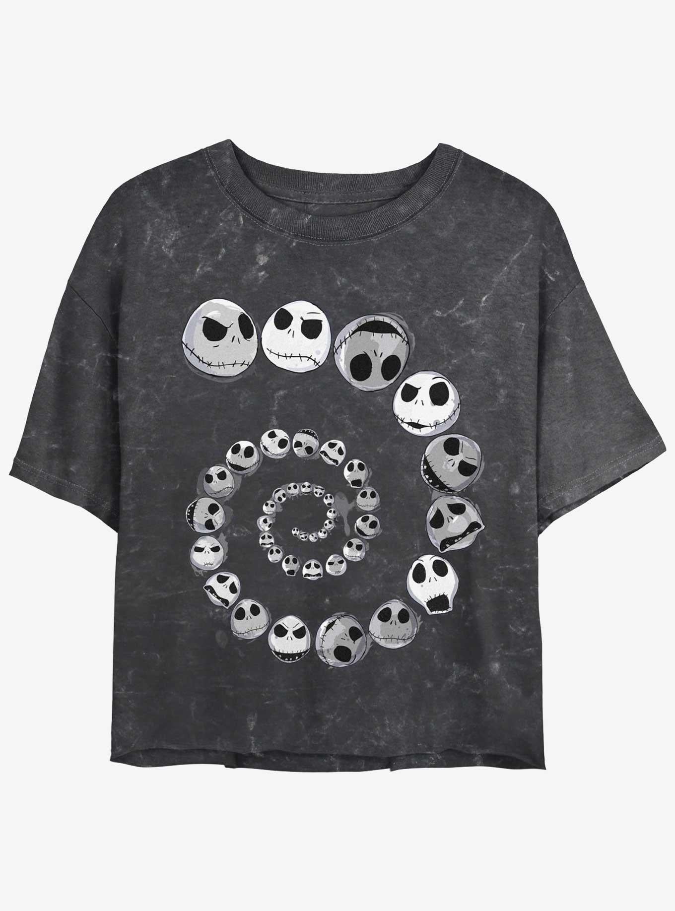 Disney The Nightmare Before Christmas Jack Emotions Spiraling Mineral Wash Girls Crop T-Shirt T-Shirt | Top Trending Artwork | Top Pick For Fans