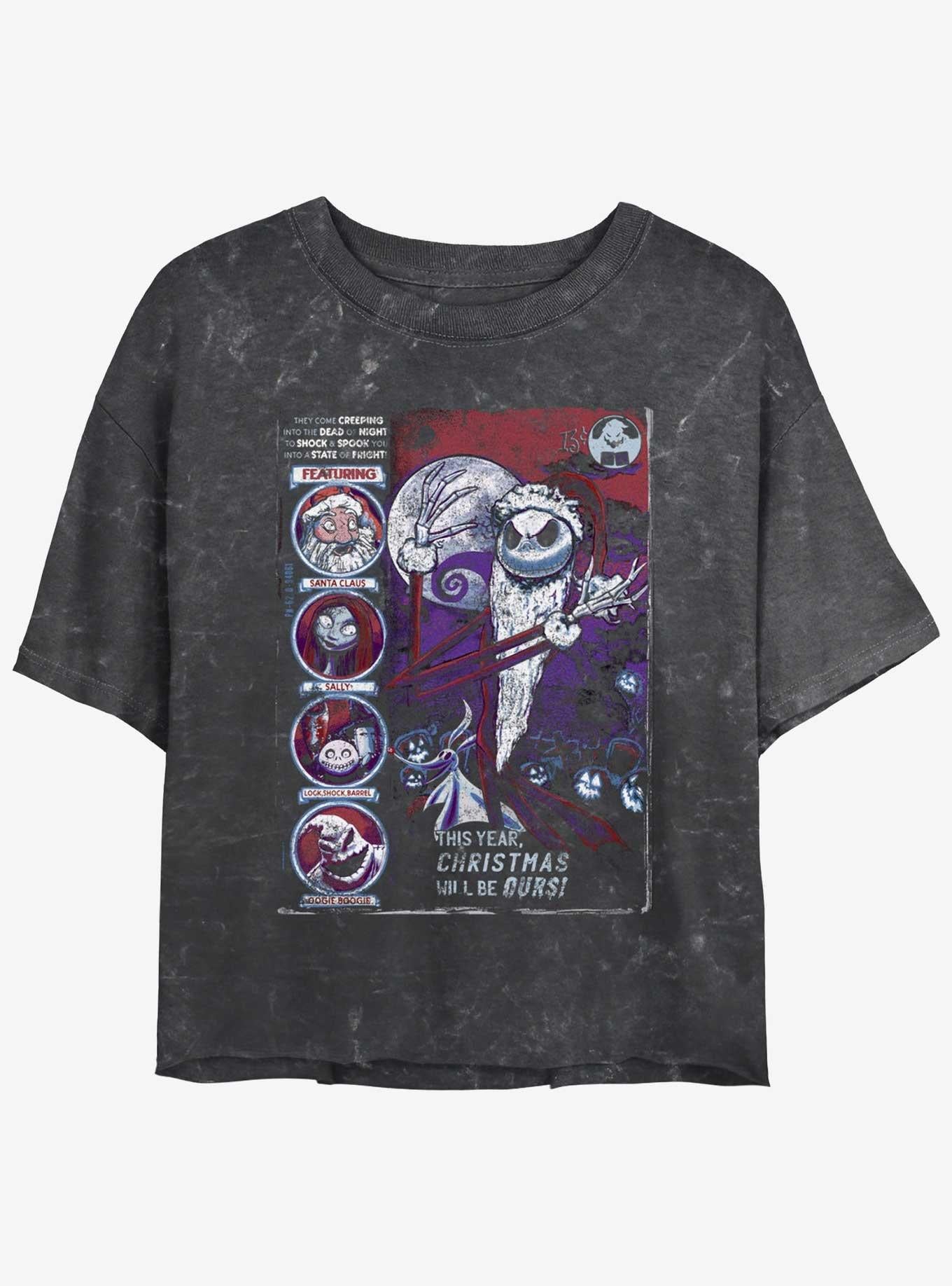 Disney The Nightmare Before Christmas First Nightmare Mineral Wash Girls Crop T-Shirt T-Shirt | Premium Graphic | Trending Now