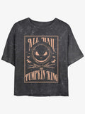 Disney The Nightmare Before Christmas Hail Jack The Pumpkin King Mineral Wash Girls Crop T-Shirt T-Shirt | Vintage Graphic Vibe | Must-Have Style
