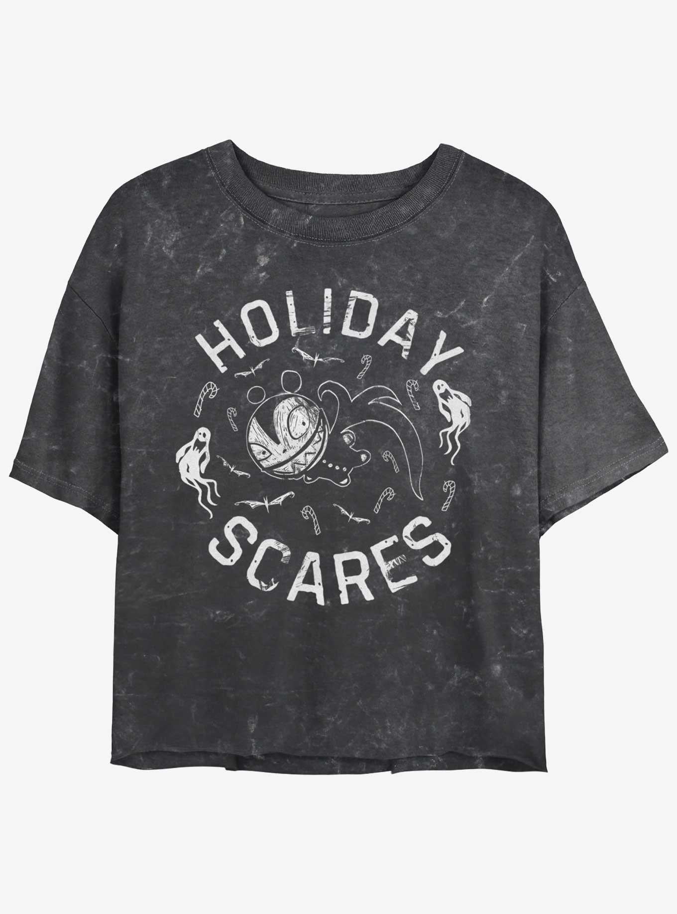 Disney The Nightmare Before Christmas Holiday Scares Vampire Teddy Mineral Wash Girls Crop T-Shirt T-Shirt | Exclusive Art Design | Perfect For Daily Wear