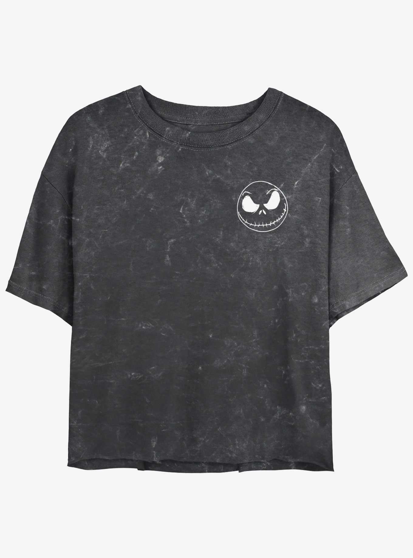 Disney The Nightmare Before Christmas Jack Skellington Pocket Mineral Wash Girls Crop T-Shirt T-Shirt | High-Quality Print | High Demand Item